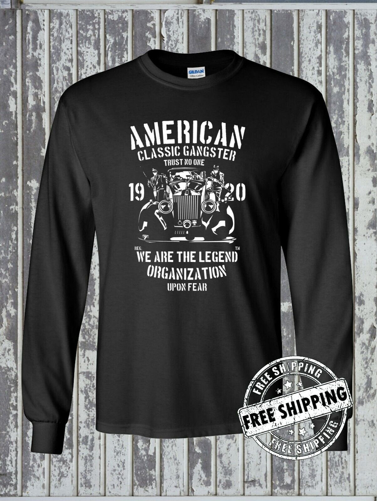 American Gangster Classic Long Sleeve T-Shirt - Mafia Mob Organized Crime Boss