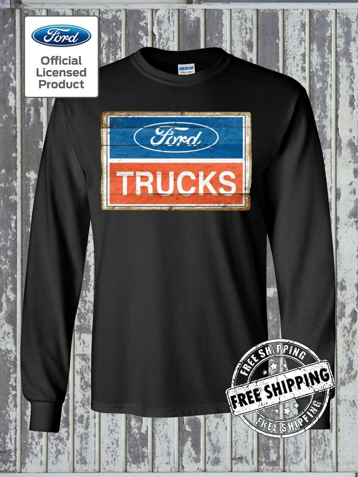 FORD Trucks Vintage Sign Long Sleeve T-Shirt / F-150 Official Licensed Product
