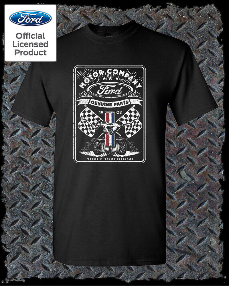 Ford Vintage Style 1903 Racing Flags T-Shirt / Official Licensed Mustang F-150
