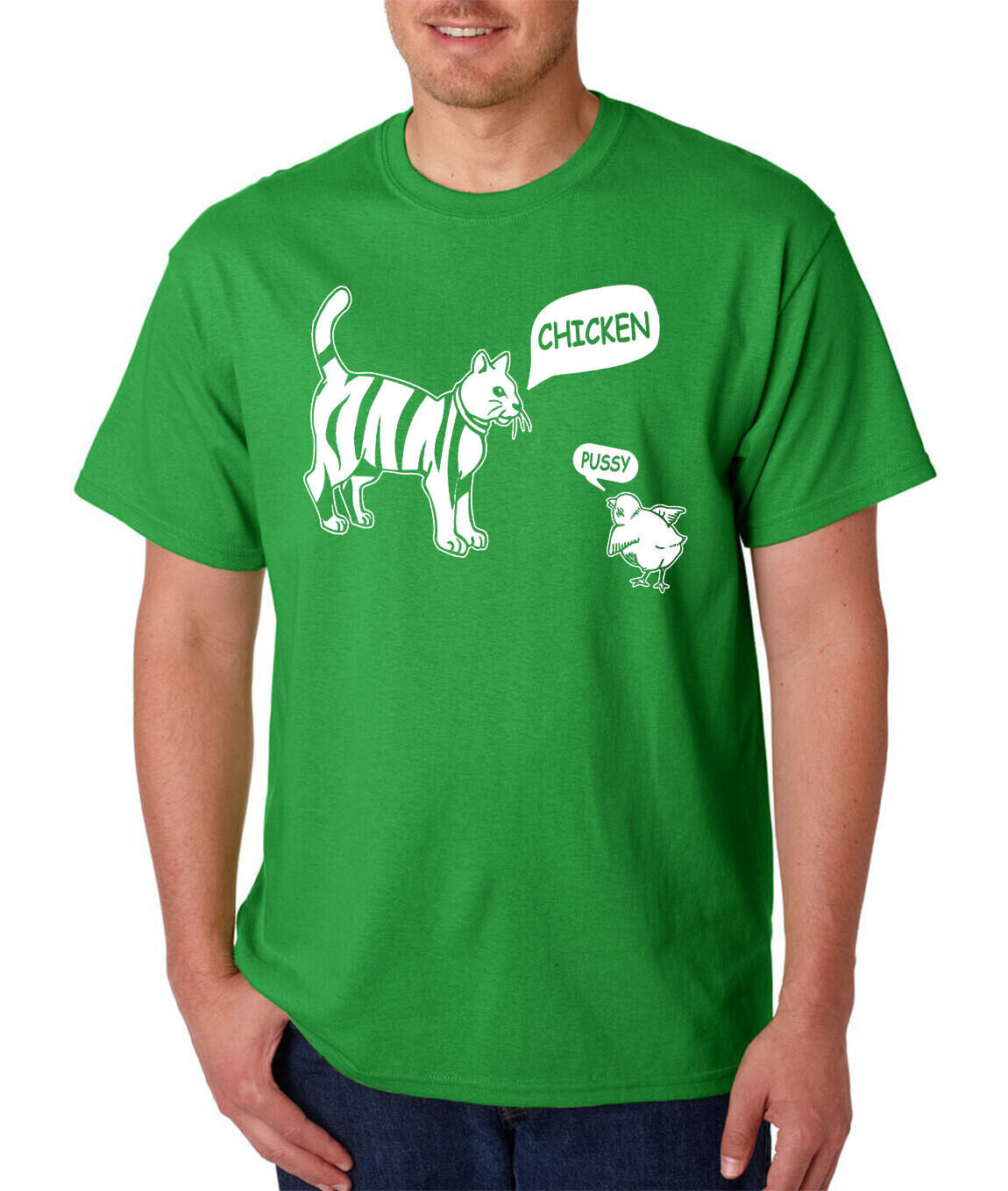 Chicken Pussy Cat Funny T-Shirt / Adult Offensive Trash Talking Novelty Gift Tee