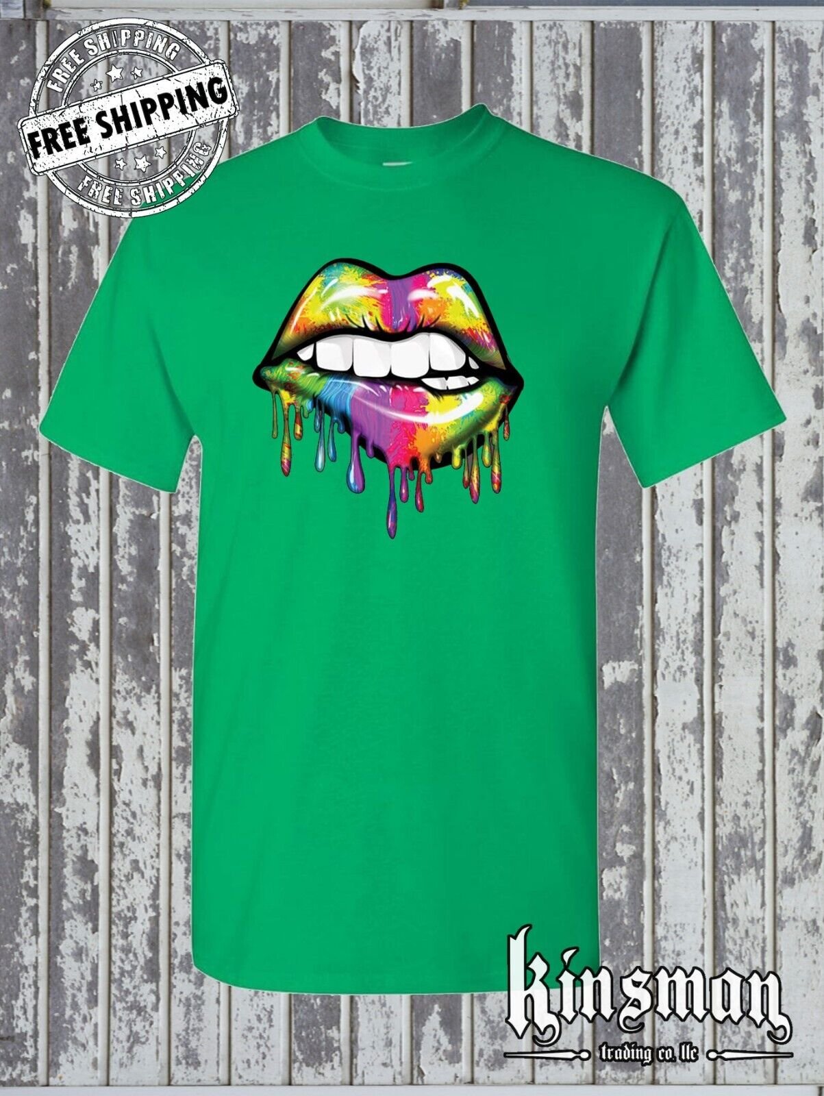 Sexy Melting Rainbow Dripping Lips T-shirt