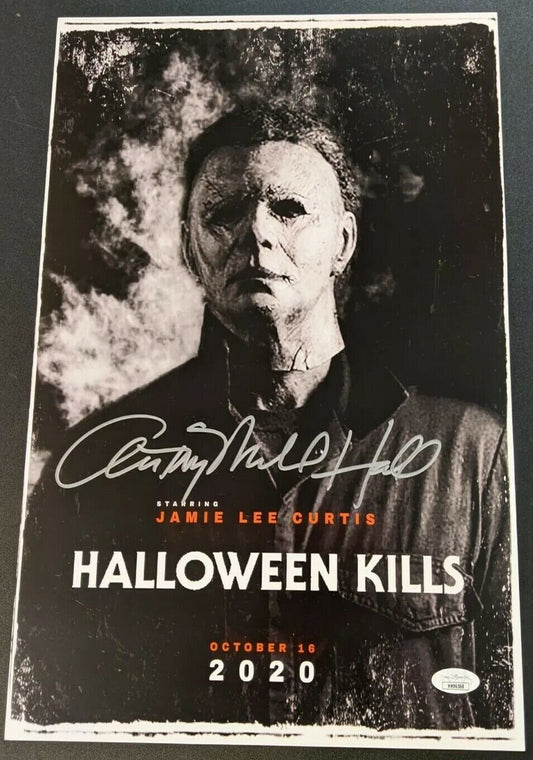 ANTHONY MICHAEL HALL Signed HALLOWEEN KILLS 11x17 Poster Rare 2020 Date JSA COA