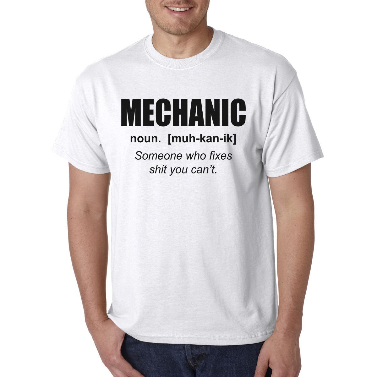 Mechanic Definition T-Shirt -Fathers Day Classic Car Truck Dad Garage Shop Bike