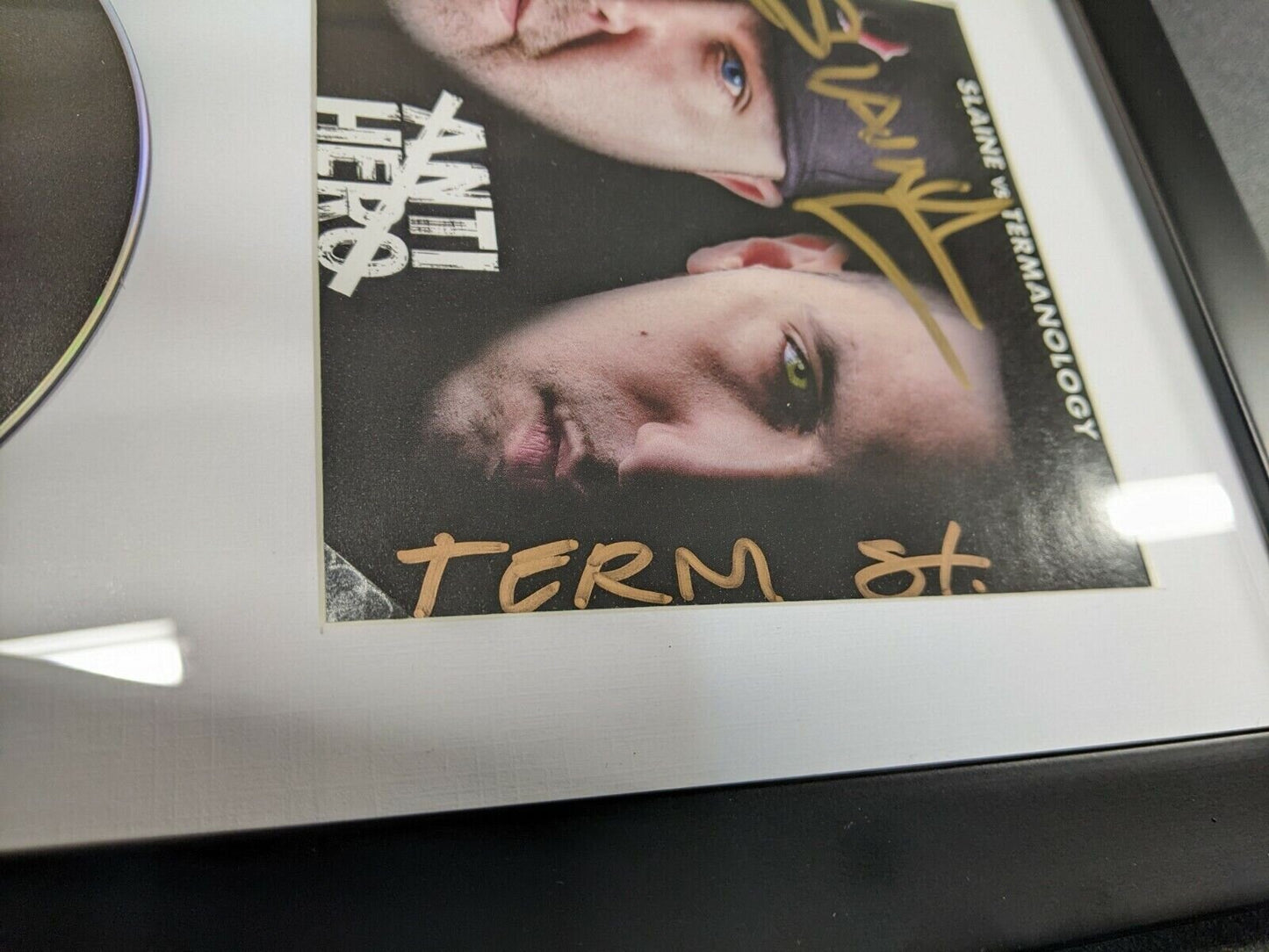 Slaine vs Termanology Anti-Hero Signed & Framed CD - Autograph La Coka Nostra