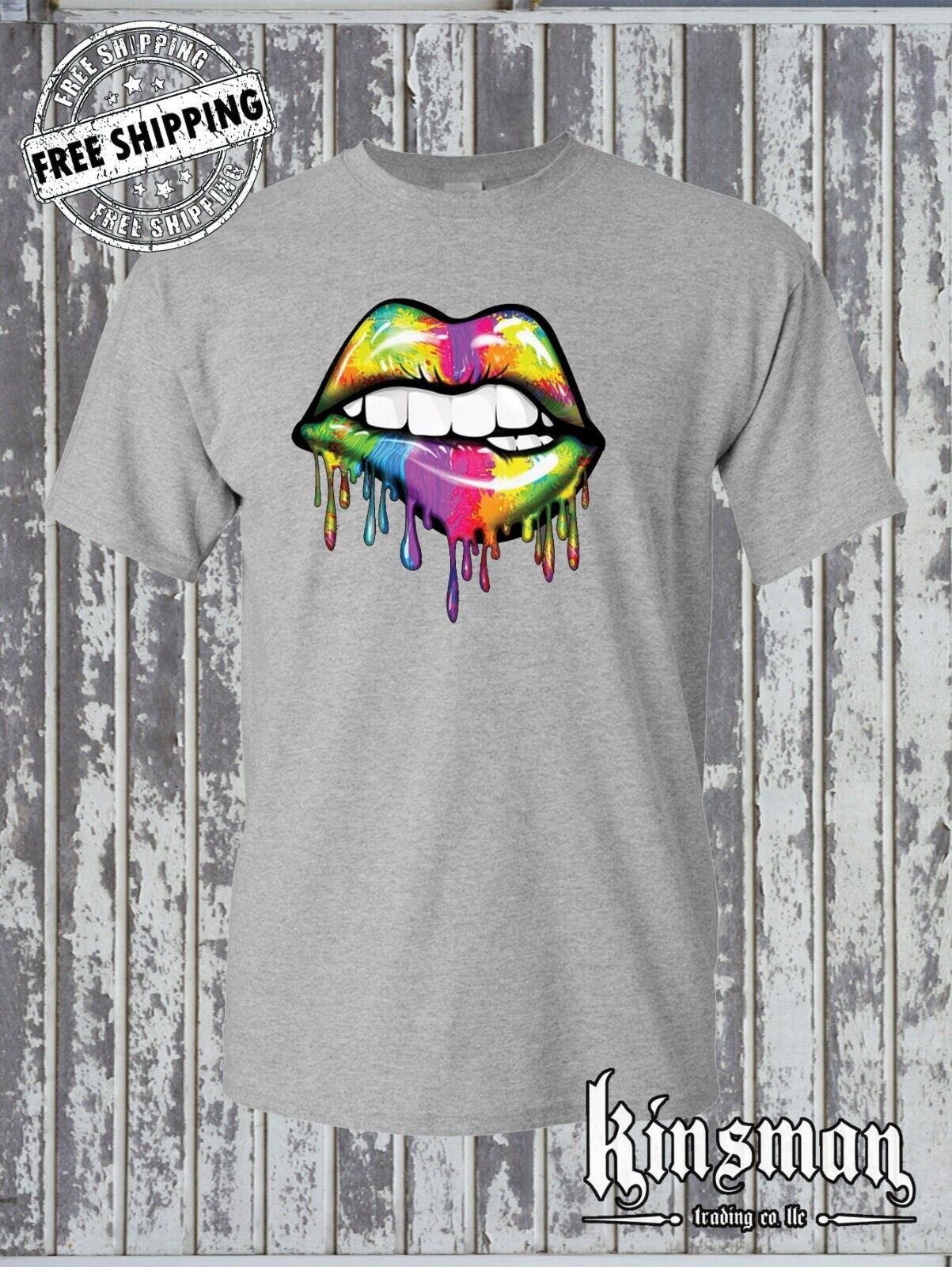 Sexy Melting Rainbow Dripping Lips T-shirt