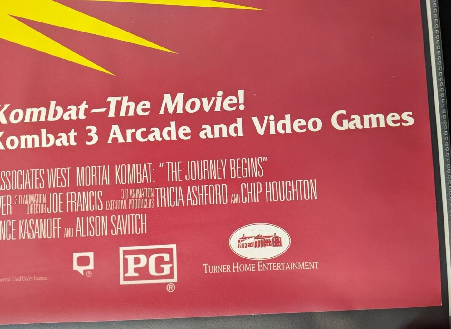 Mortal Kombat Animated Video Original 27x40 One Sheet Poster 90's