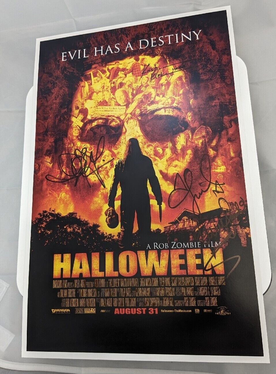 Halloween 2007 11x17 Poster Signed By Danielle Harris, Scout Taylor, Klebe COA
