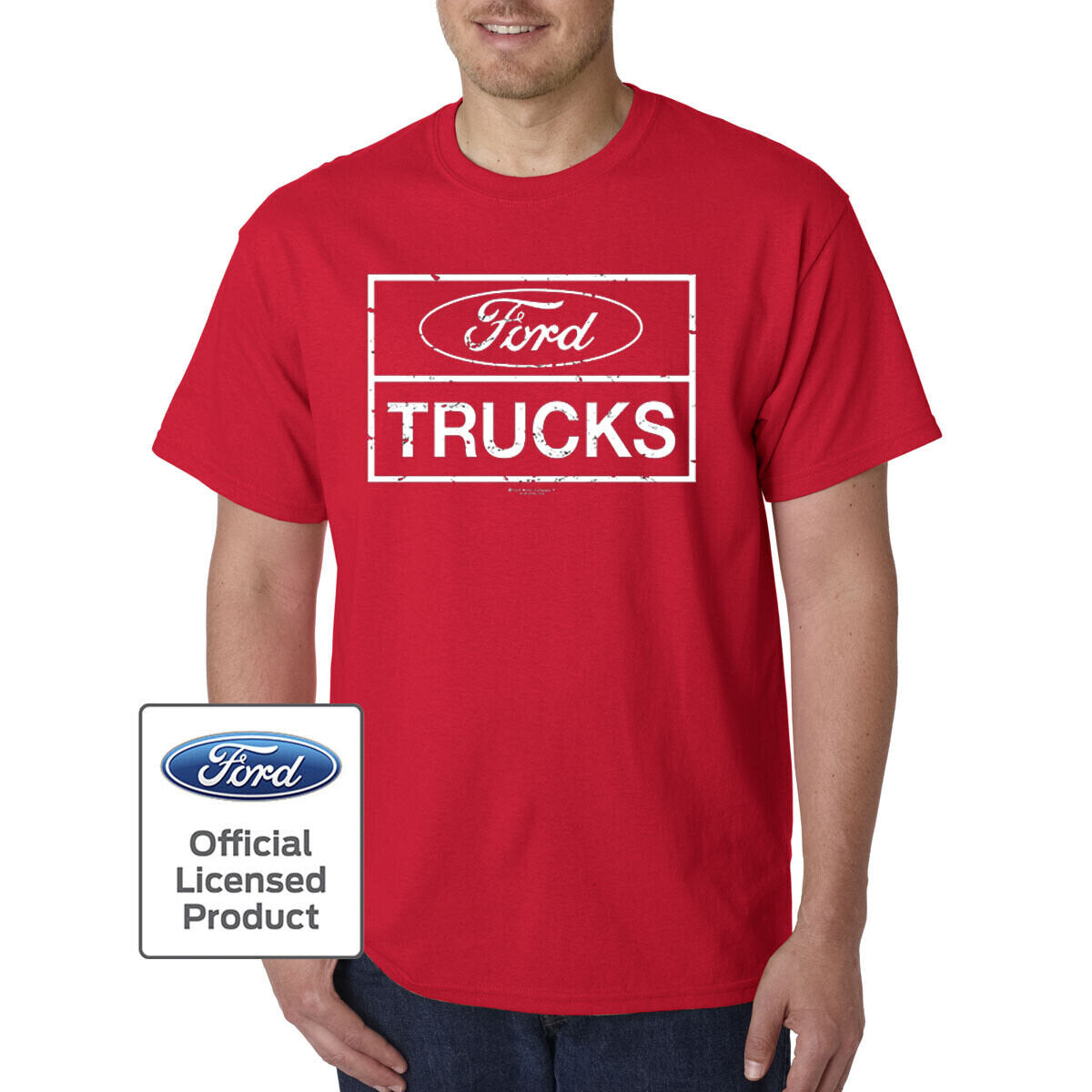 FORD Trucks Distressed Logo T-Shirt / F-150 Garage Shop Mechanic USA