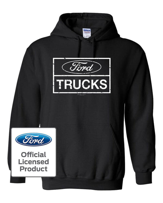 FORD Trucks Distressed Logo Hoodie / F-150 Garage Shop Mechanic USA Pick-Up F250