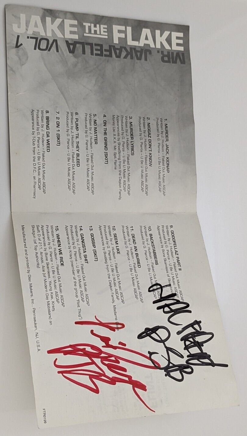 Jake the Flake / Project Born Signed Mr Jakafella CD Dayton Family Flint Rap ICP