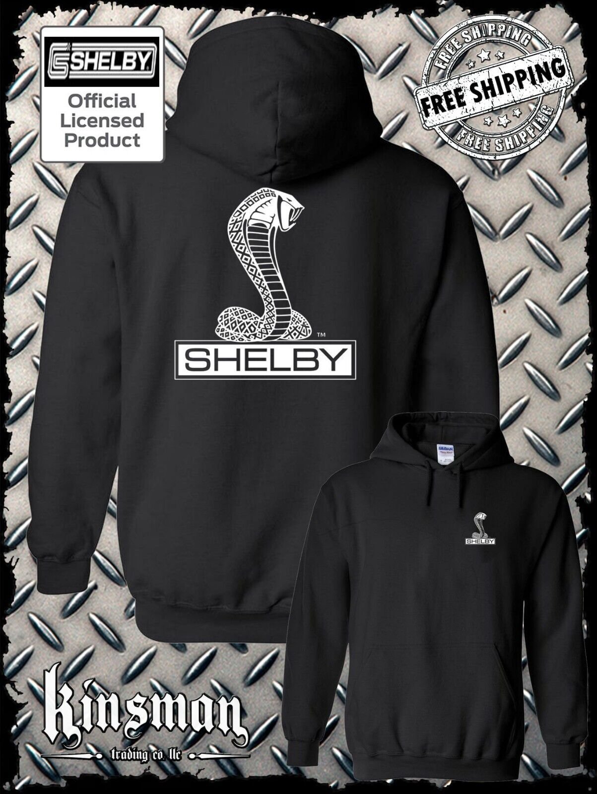 Shelby Cobra Logo 2 Sided Hoodie / Sweatshirt Official Licensed Product