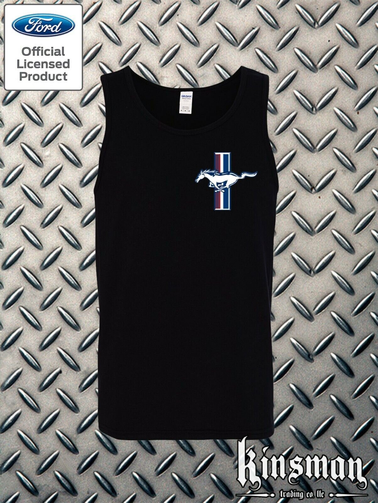 Ford Mustang The Legend Lives Crest Tank Top T-Shirt - Official Licensed Product