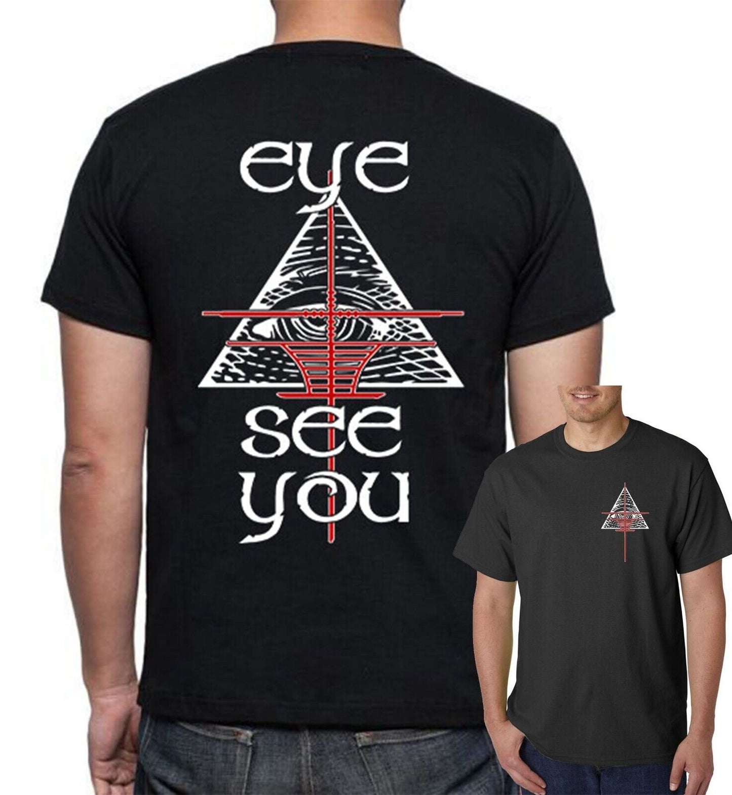 Eye See You Double-Sided T-Shirt / Anti-Illuminati Satan All Seeing Cross Hairs