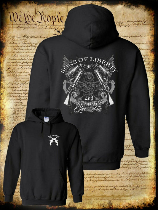 Sons of Liberty 2nd Amendment Live Free Hoodie - American Eagle AR-15 Military