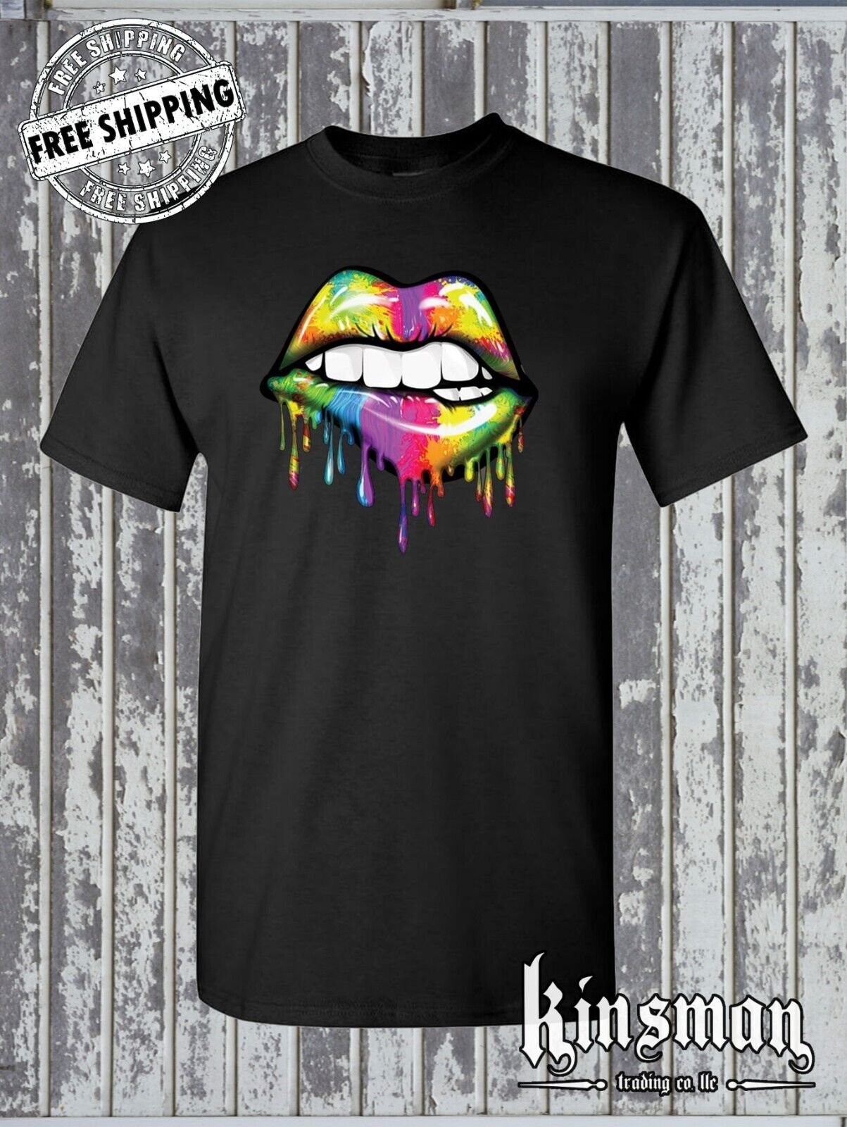 Sexy Melting Rainbow Dripping Lips T-shirt