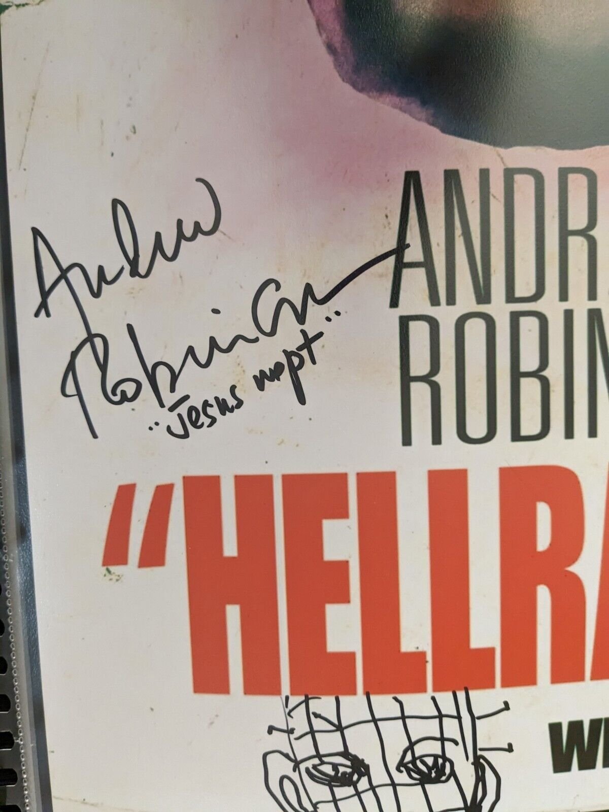 Hellraiser 27x40 Movie Poster Signed by Cast & Clive Barker w/ Pinhead Sketch