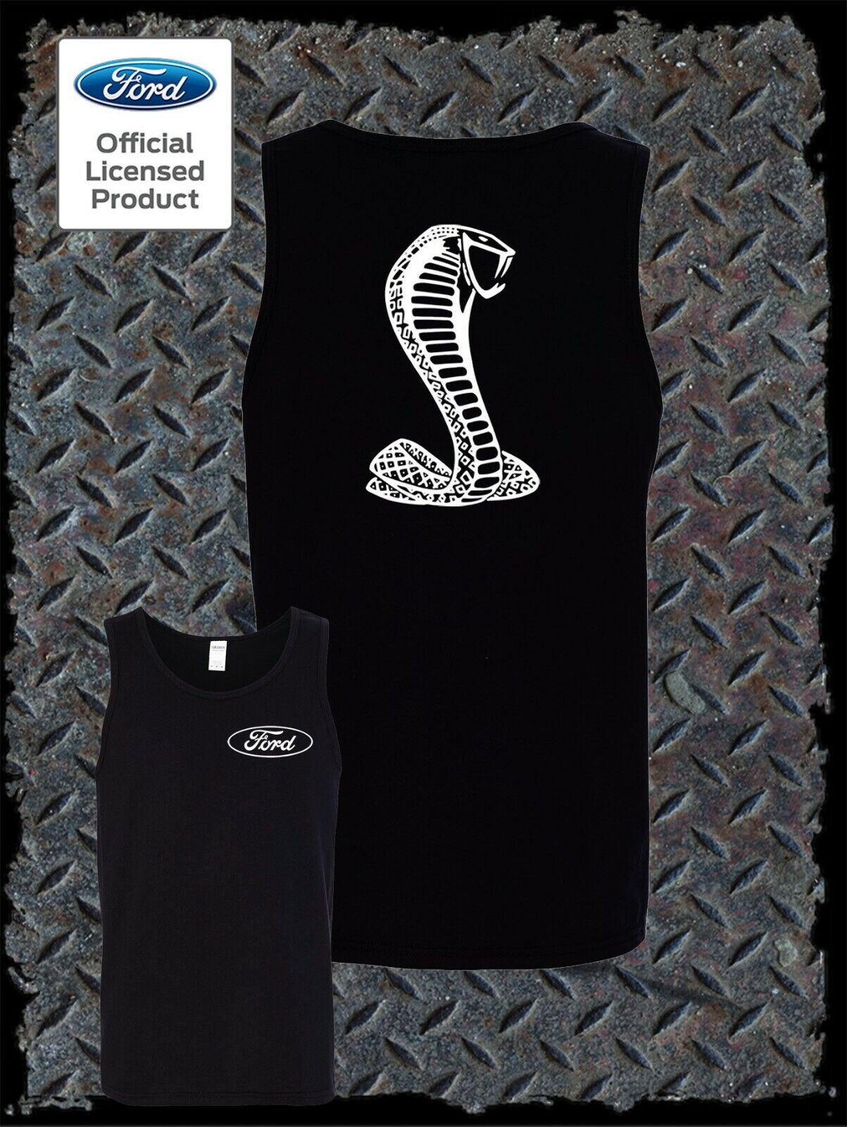 Ford / Shelby Cobra 2-Sided Tank Top T-Shirt -Official Licensed Product- Mustang