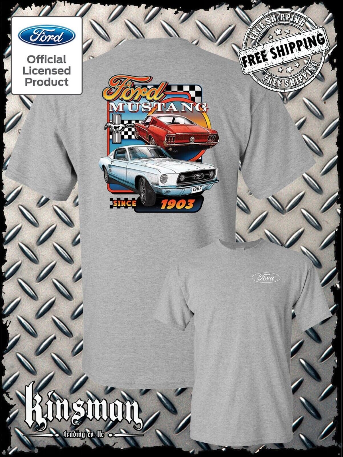 Ford Mustang Since 1903 Retro 2-Sided T-Shirt - Official Licensed Product