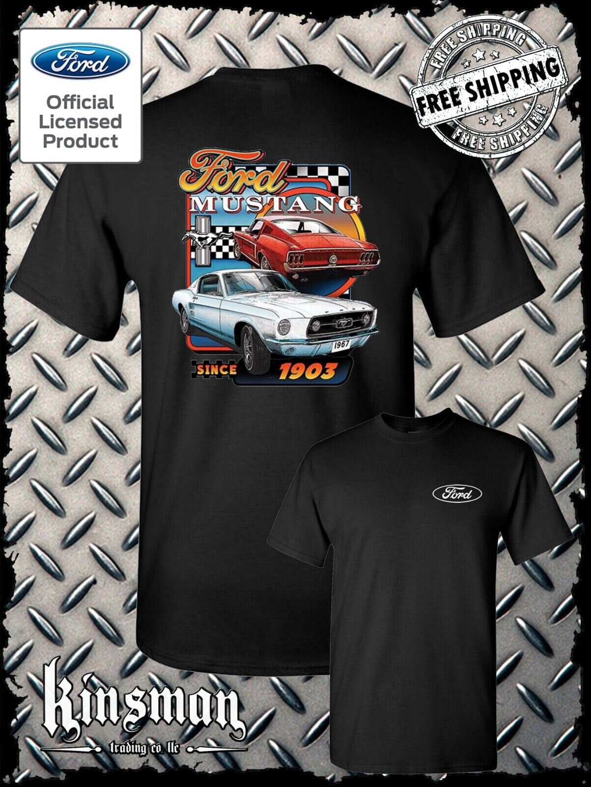 Ford Mustang Since 1903 Retro 2-Sided T-Shirt - Official Licensed Product