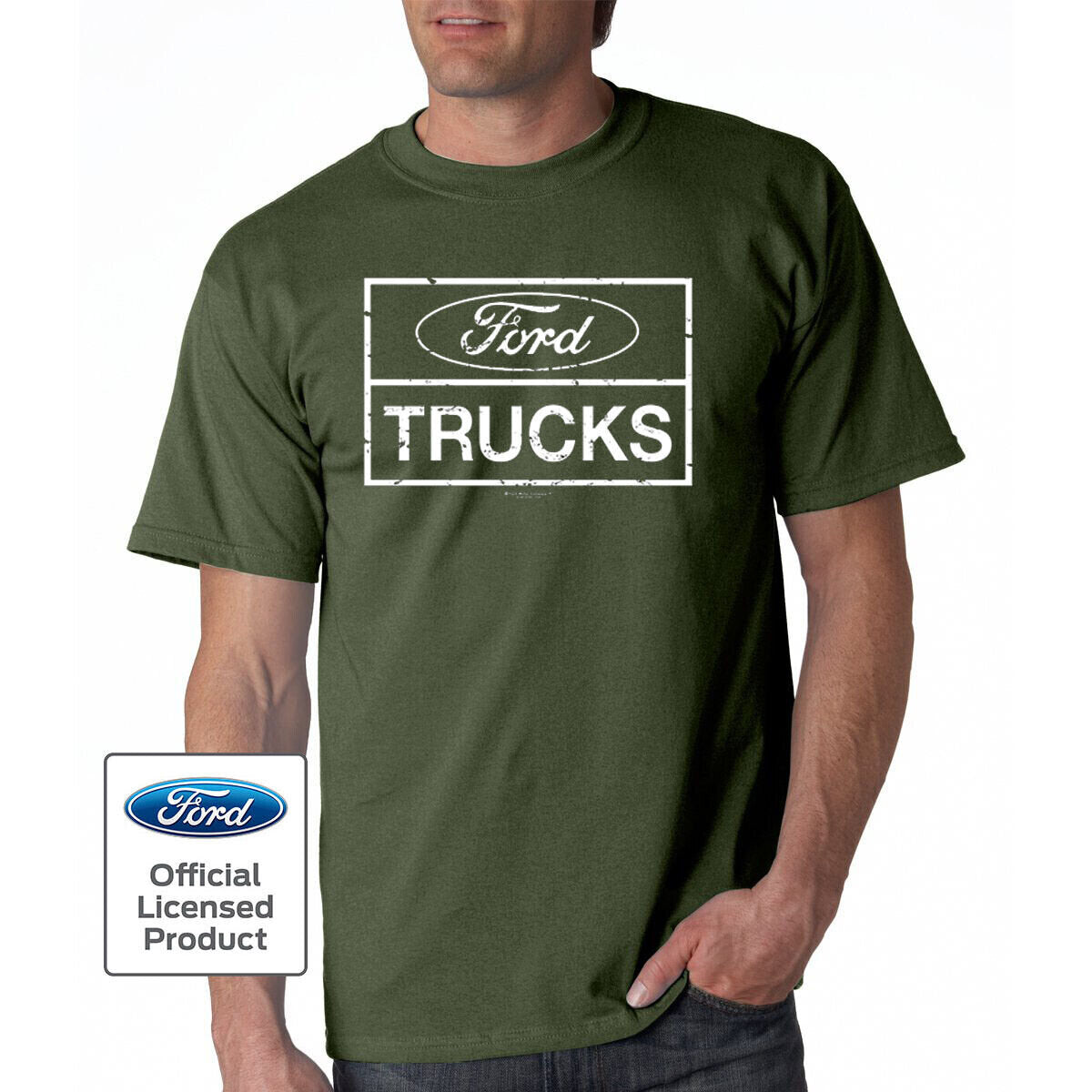 FORD Trucks Distressed Logo T-Shirt / F-150 Garage Shop Mechanic USA