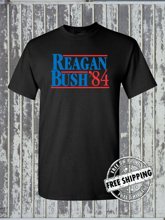 Ronald Reagan Bush For President 84 T-Shirt - Republican Political Retro Tee USA