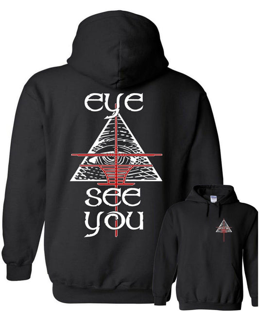 Eye See You Double-Sided Hoodie / Anti-Illuminati Satan All Seeing Cross Hairs
