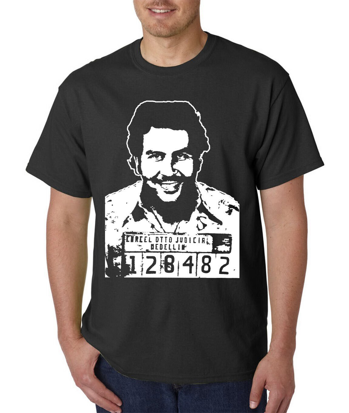 Pablo Escobar Gangster Mug Shot T-Shirt / Narcos Cocaine King Pin Drug Lord Weed