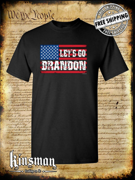 Let's Go Brandon US Flag T-Shirt - FJB Trump 2024 American USA