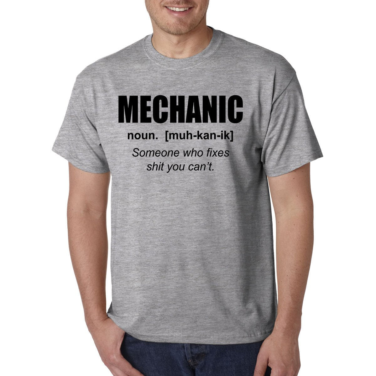 Mechanic Definition T-Shirt -Fathers Day Classic Car Truck Dad Garage Shop Bike