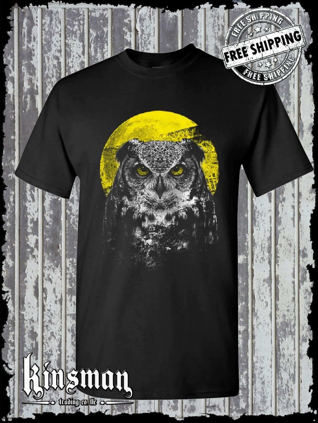Night Owl T-Shirt Bird Nature Wildlife Wilderness Wisdom Moon Native American