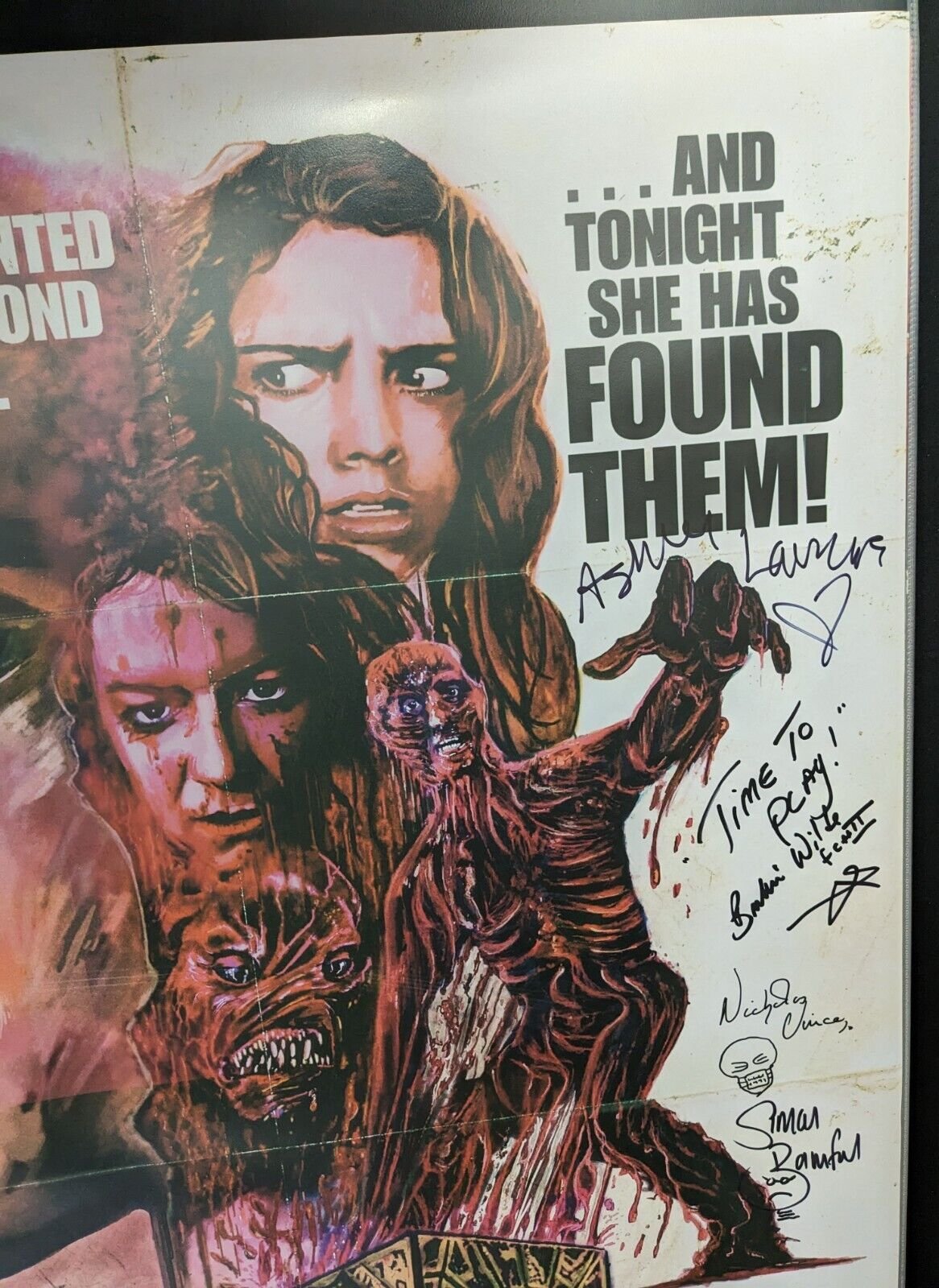 Hellraiser 27x40 Movie Poster Signed by Cast & Clive Barker w/ Pinhead Sketch