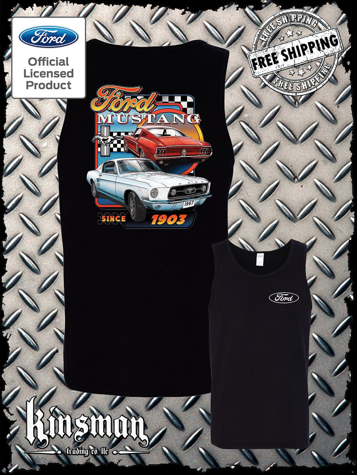 Ford Mustang Since 1903 Retro 2-Sided Tank Top T-Shirt - Official Licensed Product
