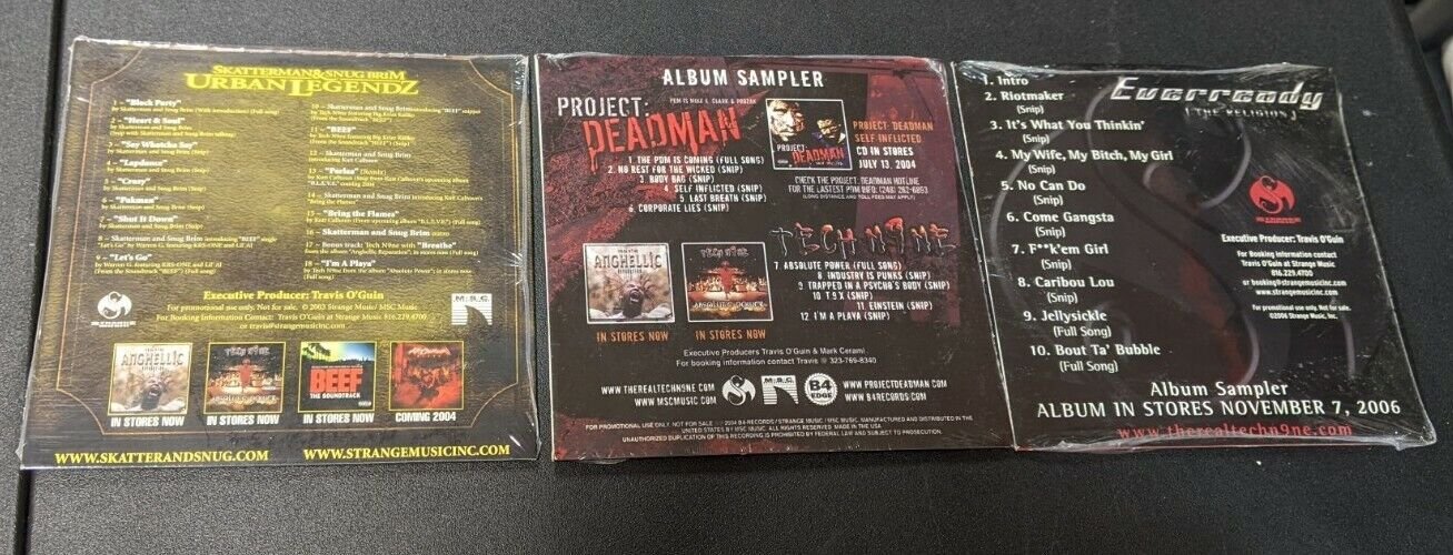 Tech N9ne, Project Deadman, Skatterman Snug Brim Sealed Sampler CD Lot