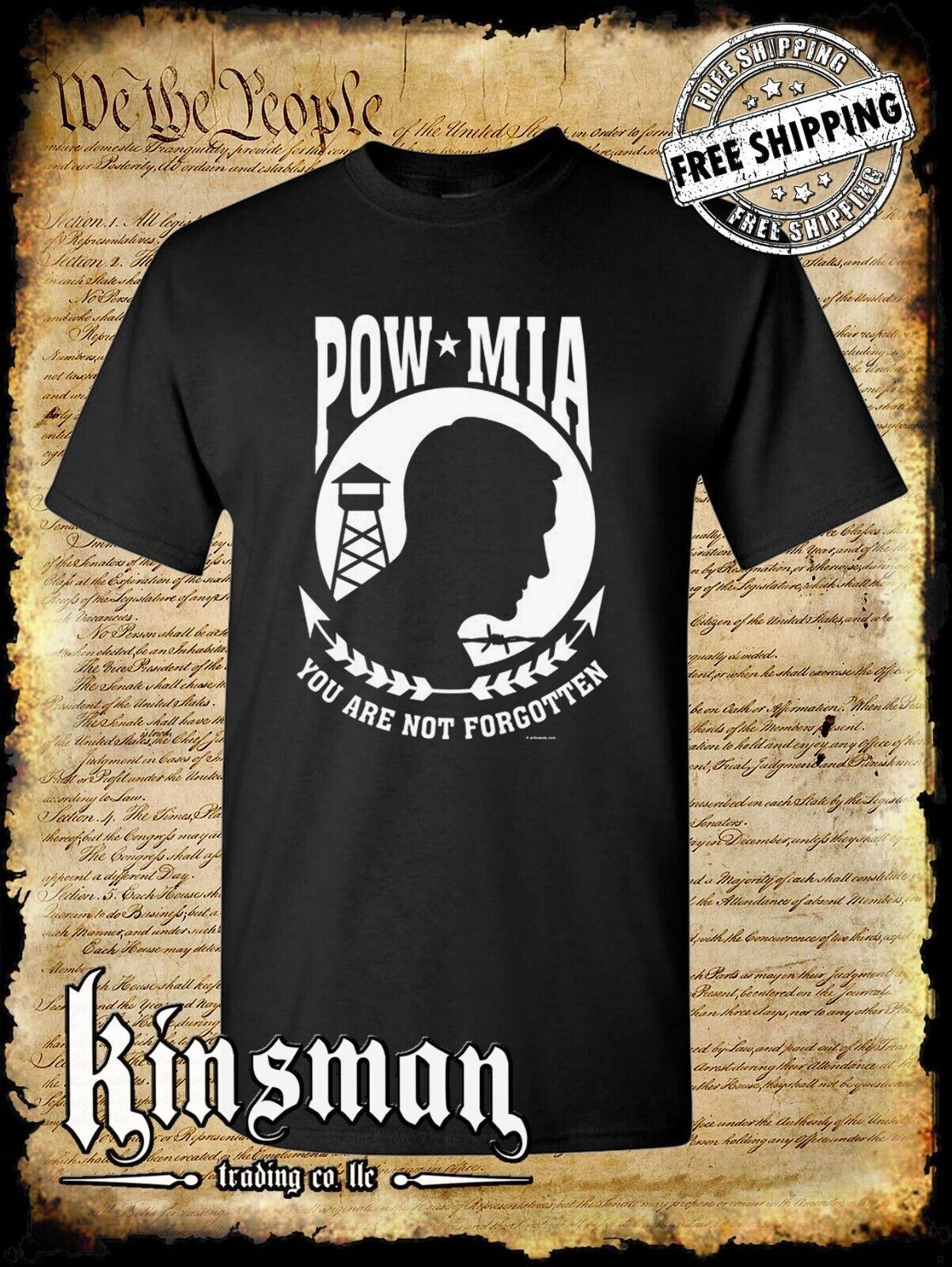 POW - MIA You Are Not Forgotten T-Shirt / USA Veteran Marine Army Navy Military