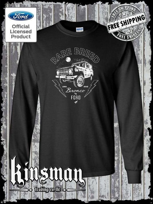 Ford Bronco Rare Breed Black Long Sleeve T-Shirt