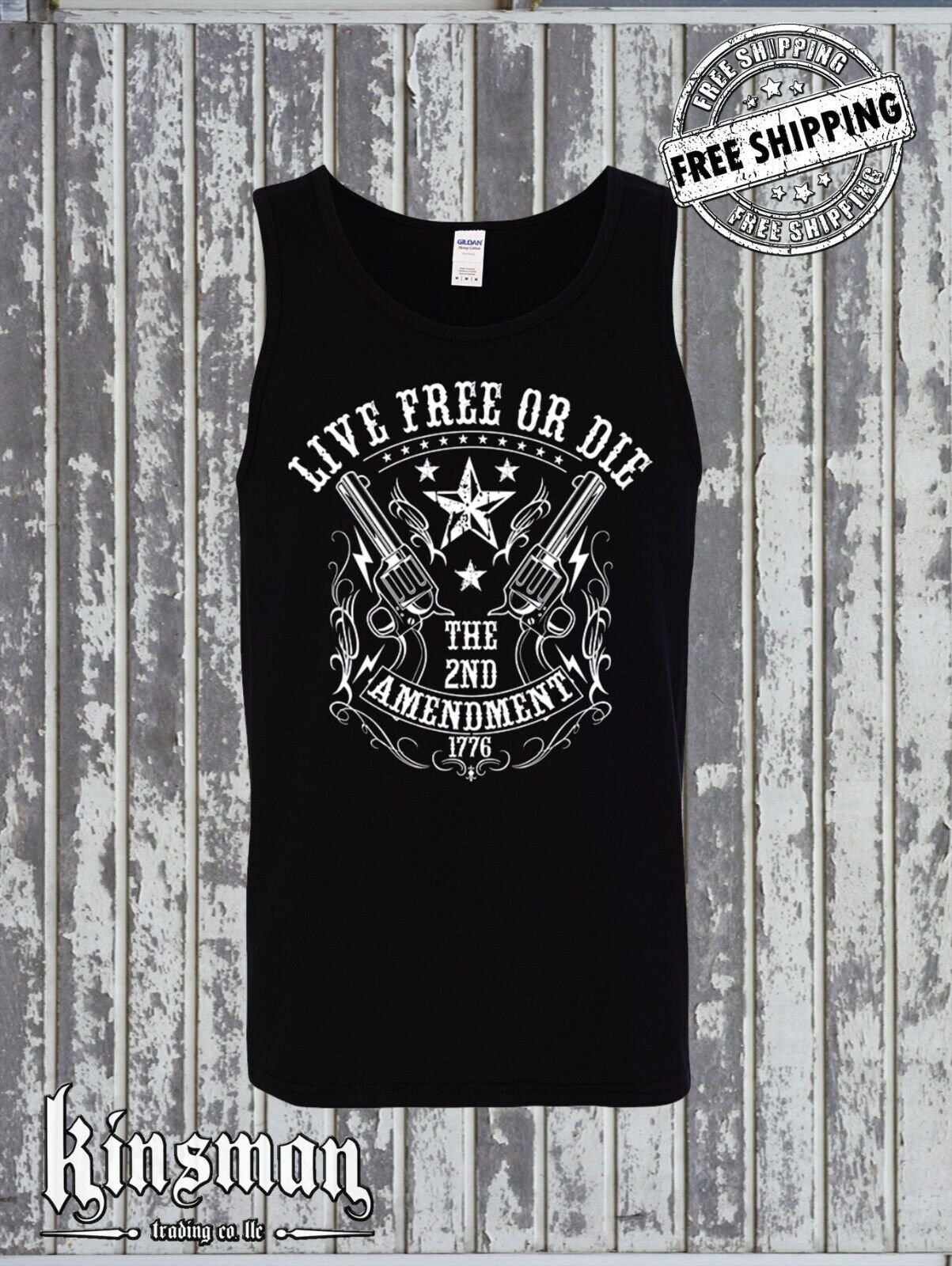 Western Revolvers - Live Free or Die - 2nd Amendment Tank Top T-Shirt