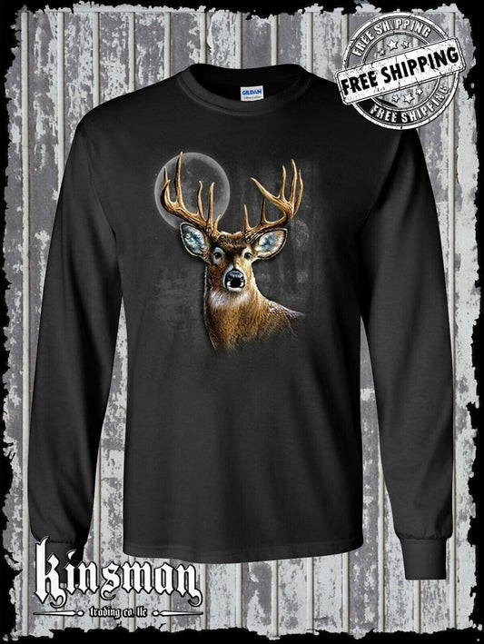 Whitetail Deer Wilderness Long Sleeve T-Shirt / Nature Hunting Dad Gift