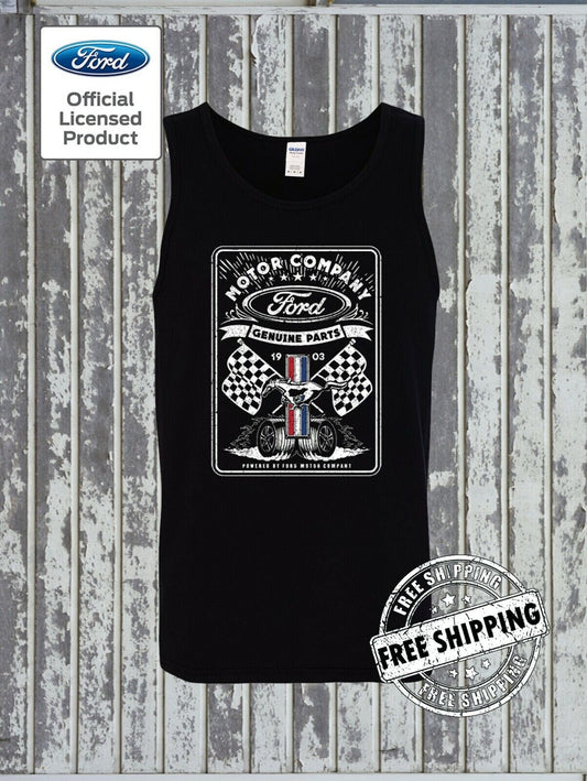 Ford Motor Company Genuine Parts Racing Flags Tank Top T-Shirt