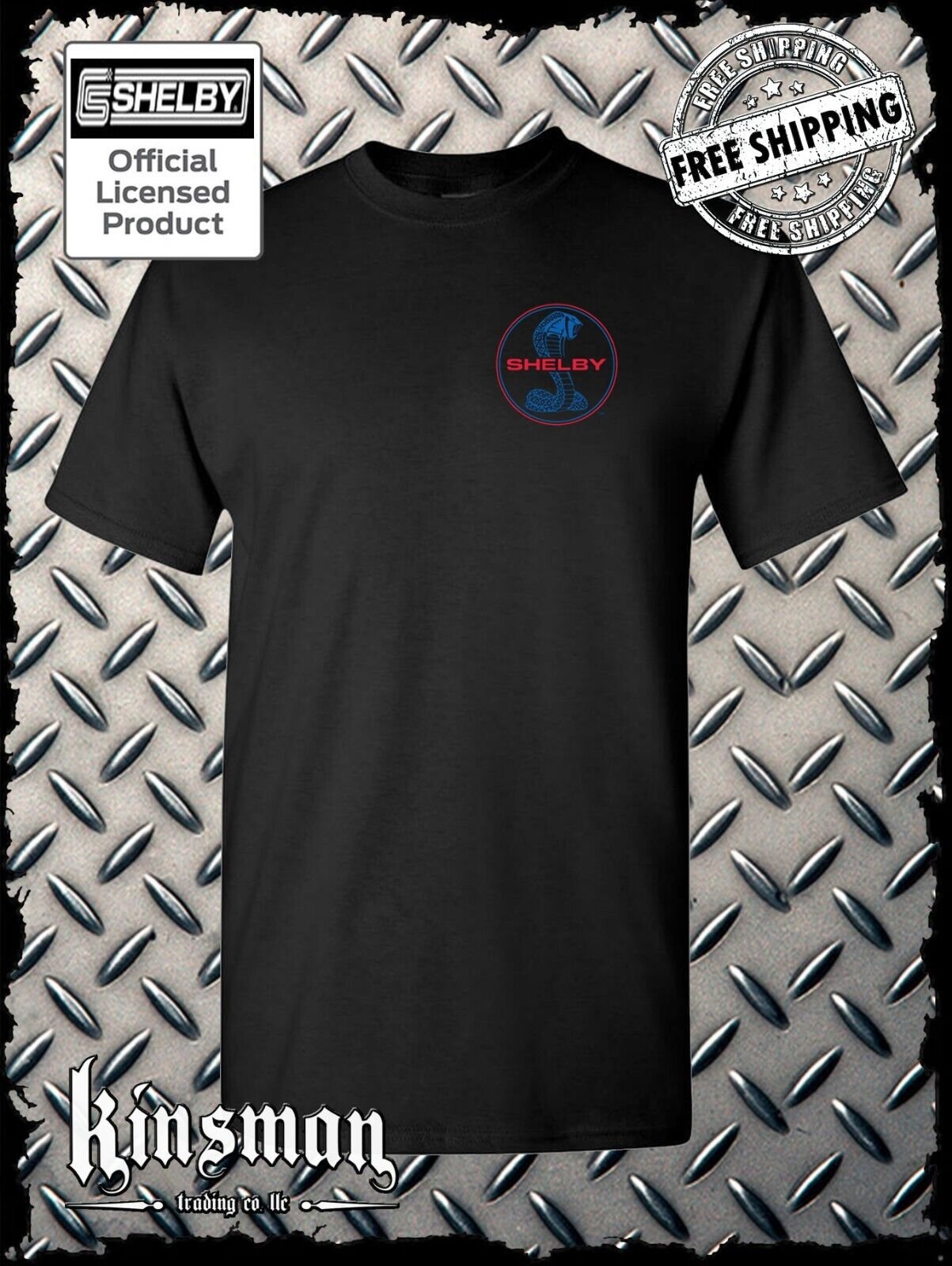 Shelby Cobra Round Logo Crest Long T-Shirt Official Licensed Product