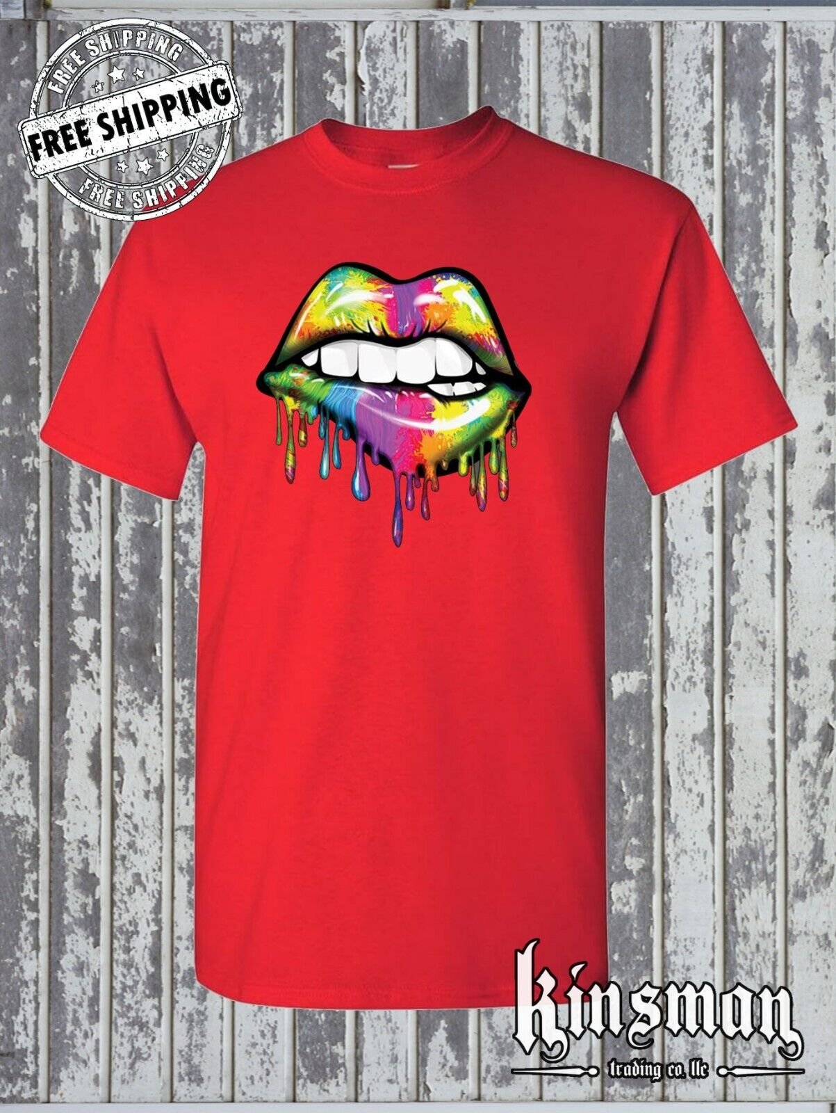 Sexy Melting Rainbow Dripping Lips T-shirt