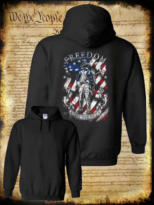 Freedom Isn't Free Patriotic American Flag Hoodie - 2nd Amendment Pro-Gun Rights