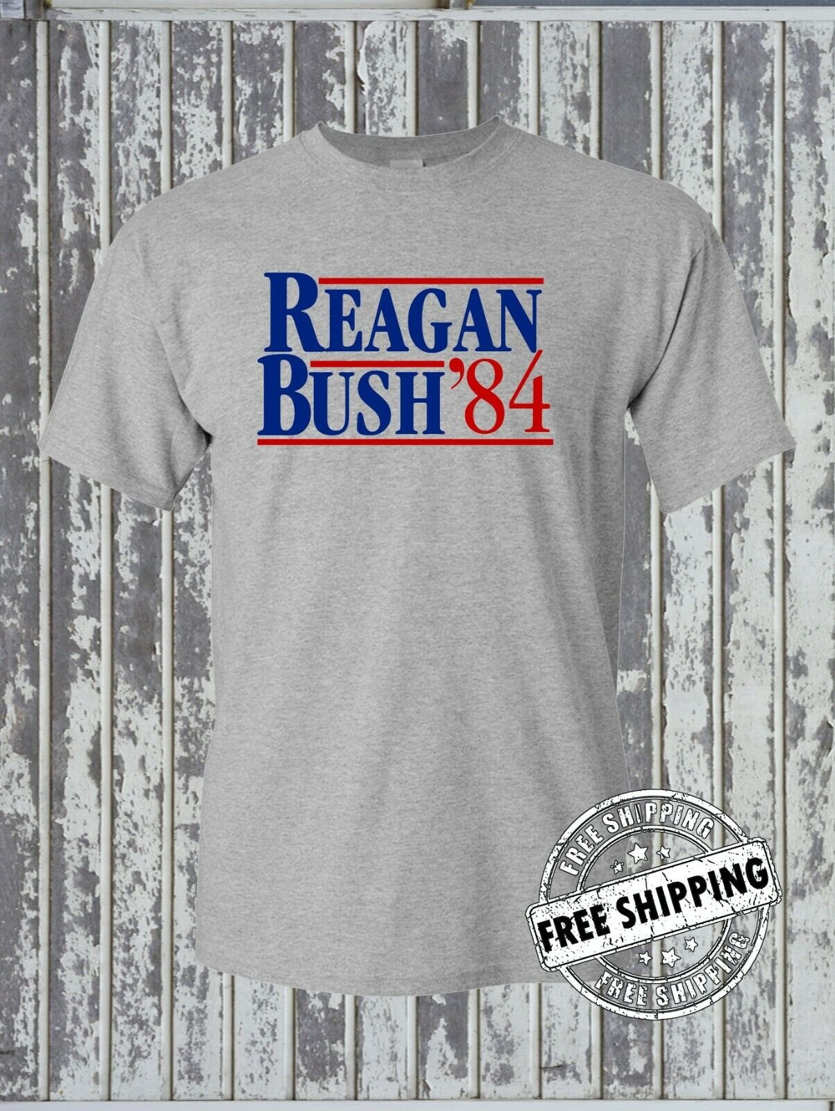 Ronald Reagan Bush For President 84 T-Shirt - Republican Political Retro Tee USA