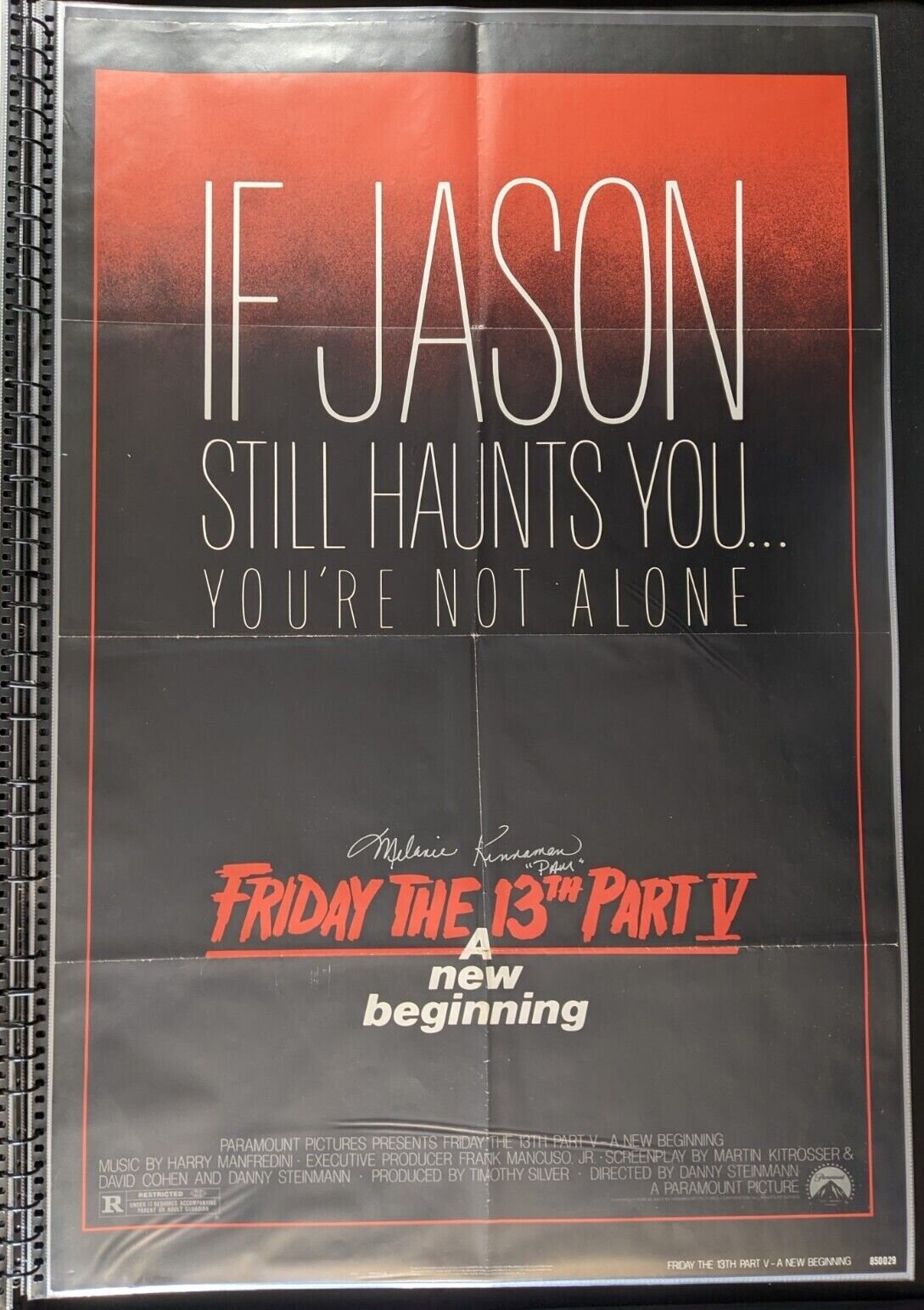 Friday the 13th Part V 27x41 One Sheet Poster Signed by Melanie Kinnaman