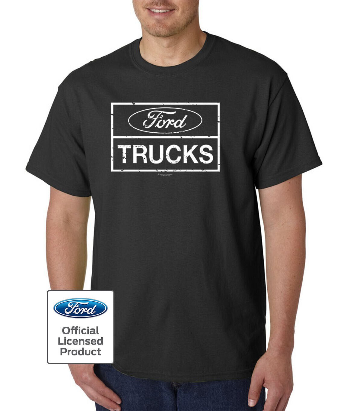 FORD Trucks Distressed Logo T-Shirt / F-150 Garage Shop Mechanic USA