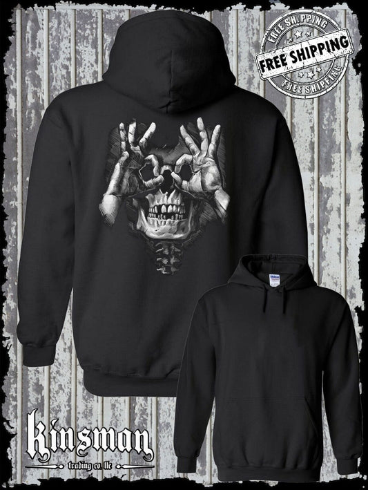 Luctus Skull Hands Hoodie Sweatshirt Liquid Blue Design Skeleton Death Eyes