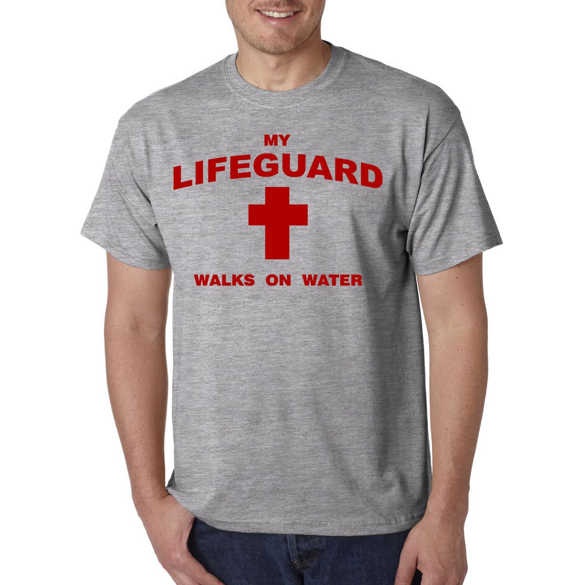 My Lifeguard Walks On Water T-Shirt - Christian Catholic Religious Tee Jesus god
