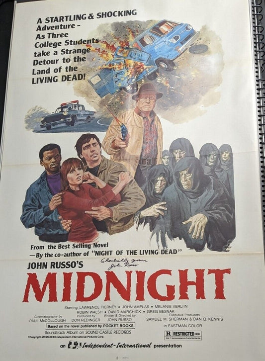 Midnight (1982) Original One Sheet 27x41 Vintage Poster Signed by John Russo
