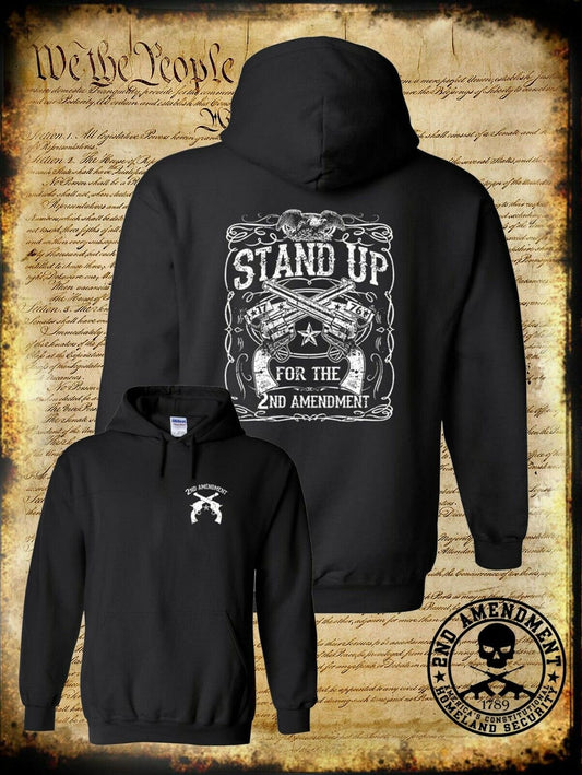 Stand Up for the 2nd Amendment Hoodie / USA Eagle 1776 Proud American Freedom