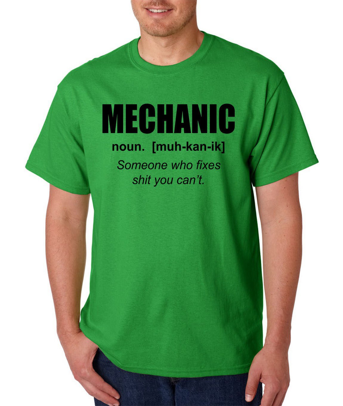 Mechanic Definition T-Shirt -Fathers Day Classic Car Truck Dad Garage Shop Bike