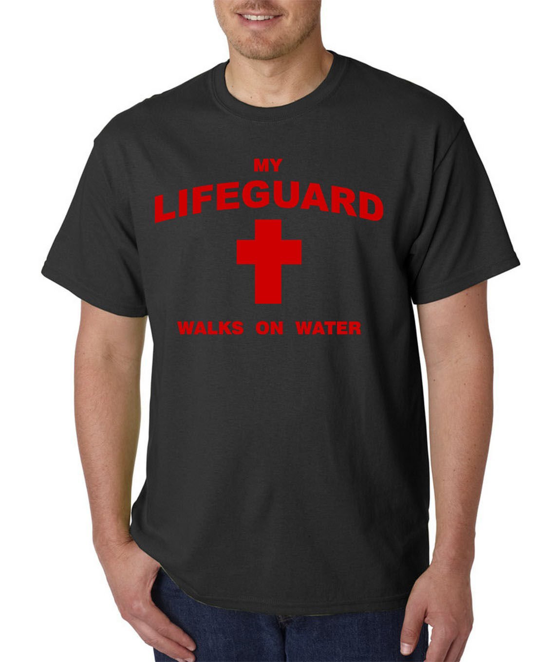 My Lifeguard Walks On Water T-Shirt - Christian Catholic Religious Tee Jesus god